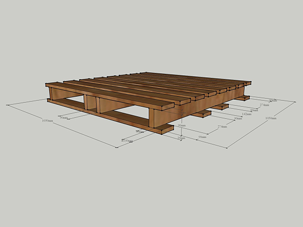 Pallet gỗ KT 1050x1050x120mm